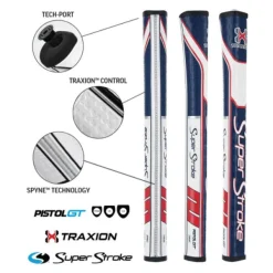 SuperStroke Super Stroke Traxion Pistol GT Tour Putter Grip - Red/White/Blue