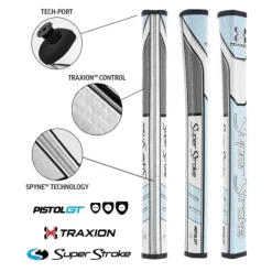 SuperStroke Super Stroke Traxion Pistol GT 1.0 Putter Grip - Tiff/Grey/White